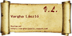 Vargha László névjegykártya